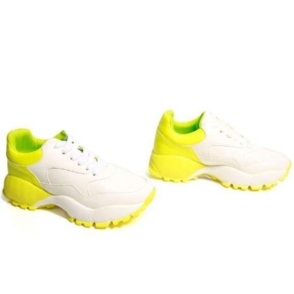 Chunky "Dad" Sneakers in Lime - Picture 4 of 5